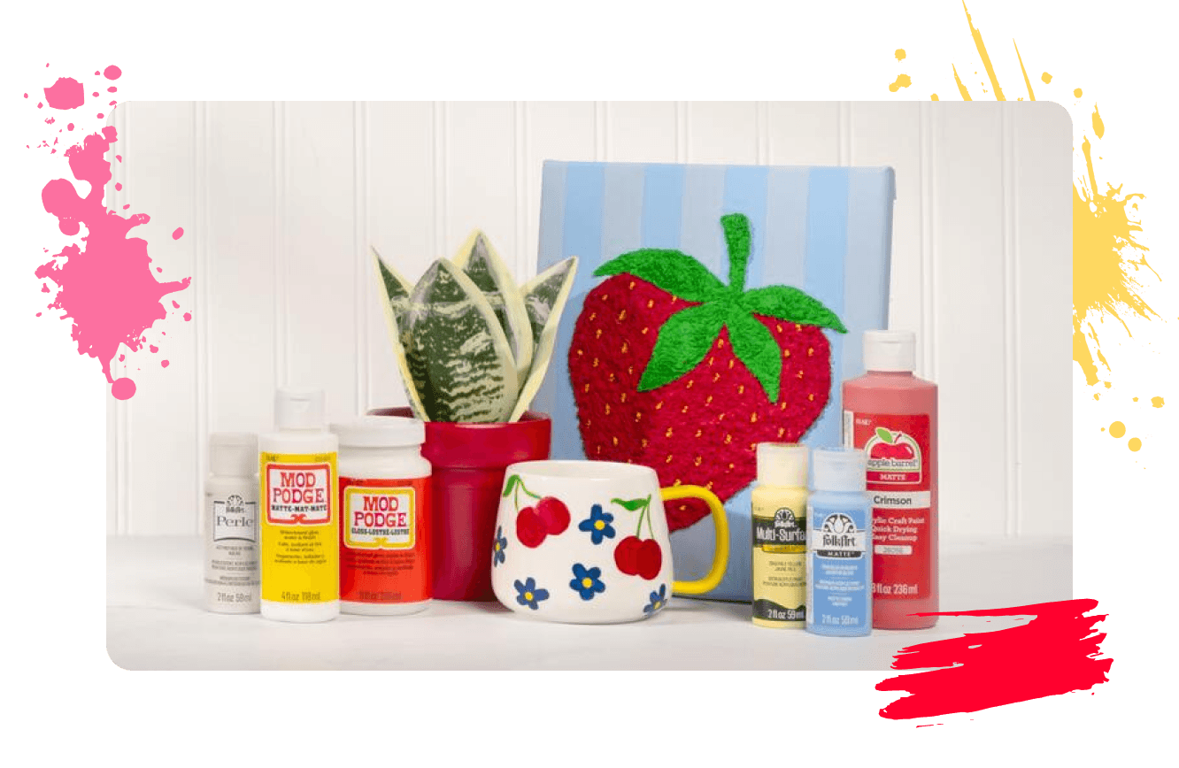 Collection of red white and blue Plaid products with projects